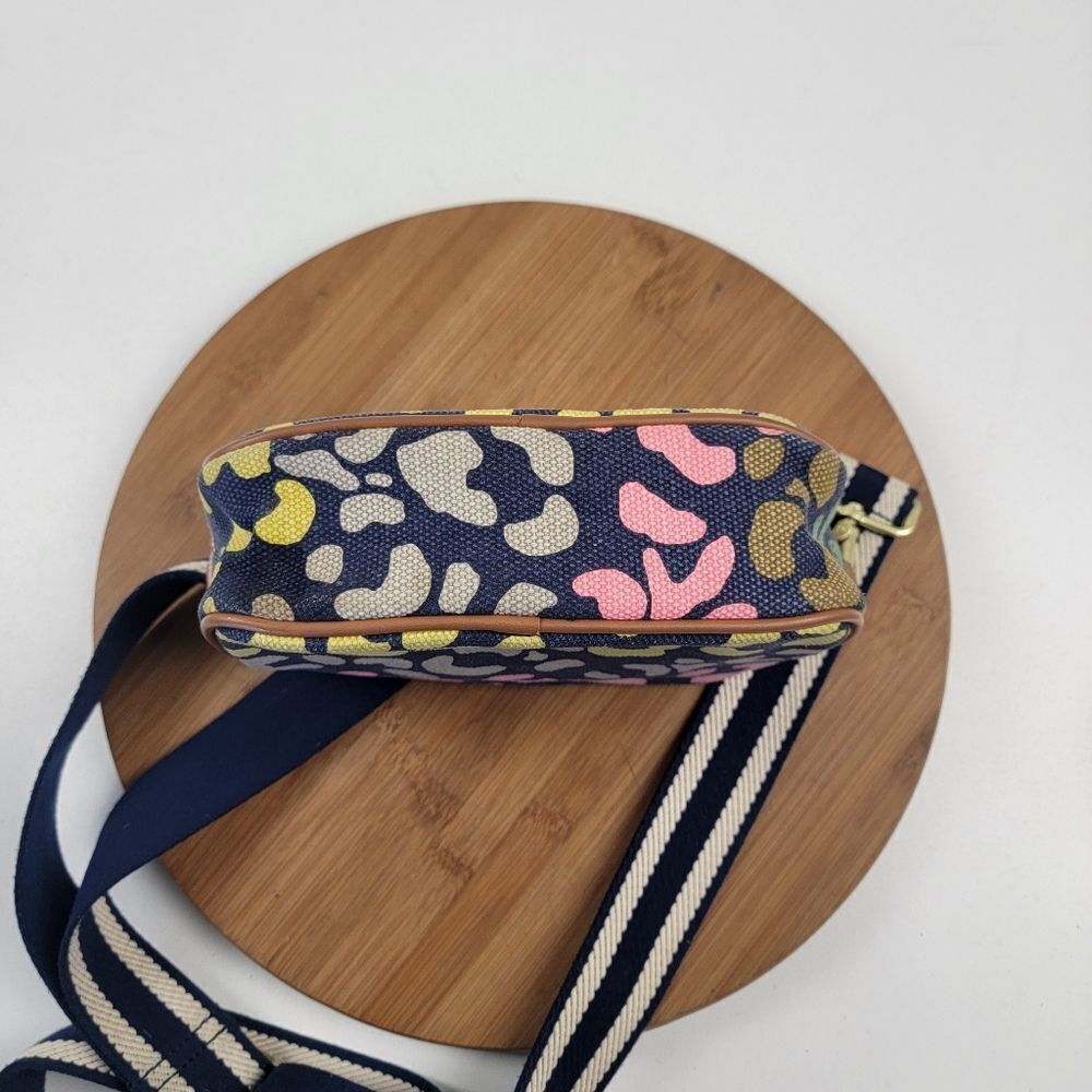 Boden Olivia Canvas Crossbody in Navy‎ Multi Leopard Print Purse Shoulder Bag - Picture 6 of 11
